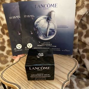 Lancome genifique advanced eye cream &  2 genefique melting masks for face bnib